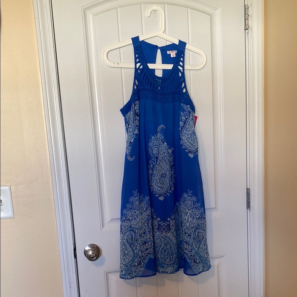 Xhilaration Blue Paisley Midi Dress
